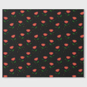 赤い花のケシ ラッピングペーパー (フラット)