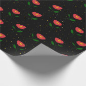 赤い花のケシ ラッピングペーパー (角)