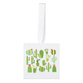 赤い花のサボテンの植物Thunder_Cove キューブオーナメント (正面)