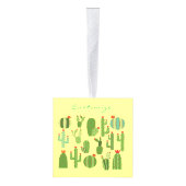 赤い花のサボテンの植物Thunder_Cove キューブオーナメント (右)