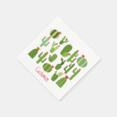 赤い花のサボテンの植物Thunder_Cove スタンダードカクテルナプキン (角)