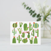 赤い花のサボテンの植物Thunder_Cove ポストカード (スタンド正面)