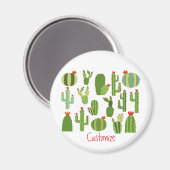 赤い花のサボテンの植物Thunder_Cove マグネット (正面/裏面)