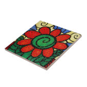 赤い花のセラミックタイル タイル (側面)