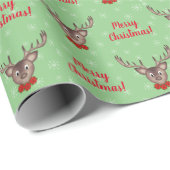 赤い花のトナカイカスタムは ラッピングペーパー (ロールコーナー)