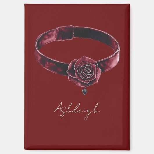 赤い花のネックレス カラー マグネット (正面)