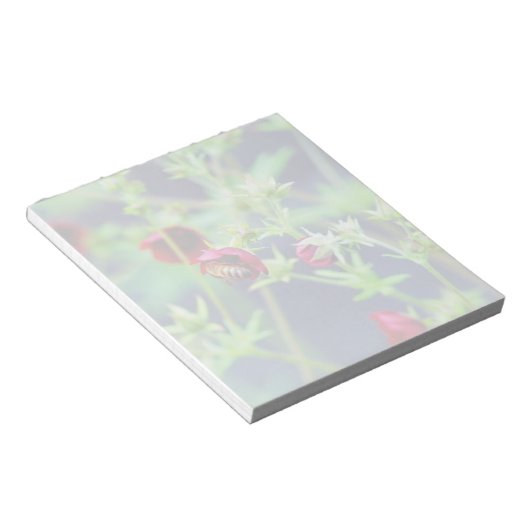 赤い花のハチ ノートパッド (アングル)