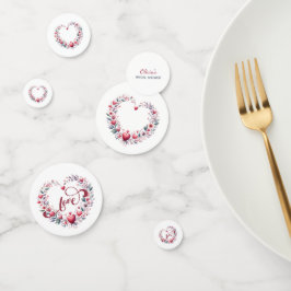 赤い花のハート ブライダルシャワー コンフェッティ