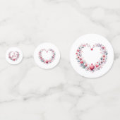 赤い花のハート ブライダルシャワー コンフェッティ (正面)