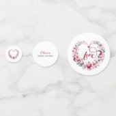 赤い花のハート ブライダルシャワー コンフェッティ (裏面)