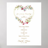 赤い花のハート　愛する記憶　ウェディングテーブル ポスター (正面)