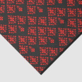 赤い花のパターン(の模様が)あるなティッシュペーパー 薄葉紙 (詳細)