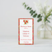 赤い花のフェミニン名刺 名刺 (スタンド正面)