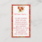 赤い花のフェミニン名刺 名刺 (裏面)