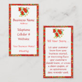 赤い花のフェミニン名刺 名刺 (正面/裏面)