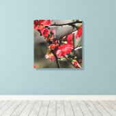 赤い花のフローラキャンバス印刷 キャンバスプリント (インサイチュ (ウッドフロア))