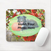 赤い花のフローラフォトフレーム マウスパッド (マウス)