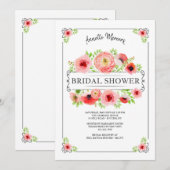 赤い花のブライダルシャワー招待状 招待状 (正面/裏面)