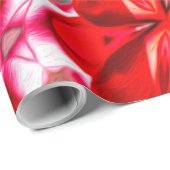 赤い花のプルメリア模様 ラッピングペーパー (ロールコーナー)