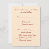 赤い花のメイソンジャー返信カード 招待状 (裏面)