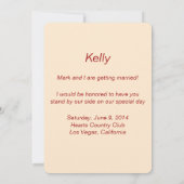 赤い花のメイソンジャー ブライドスマイド カード (裏面)