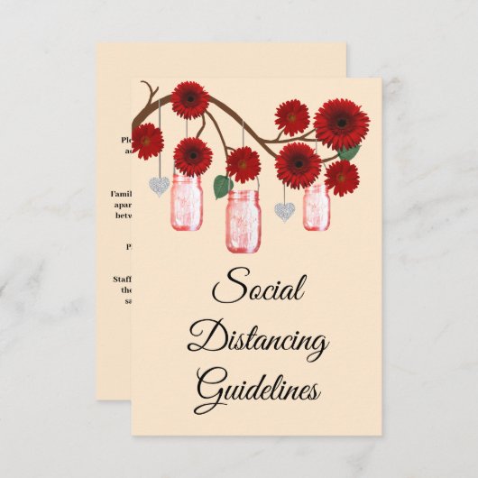 赤い花のメイソンジャー 安全対策 エンクロージャーカード (正面/裏面)