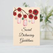 赤い花のメイソンジャー 安全対策 エンクロージャーカード (スタンド正面)