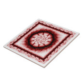 赤い花のモダンなパターン タイル (側面)