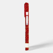 赤い花のラッキーキャット モノグラム Case-Mate iPhoneケース (裏面 / 左)