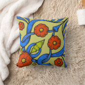 赤い花のリボン クッション (ブランケット)