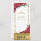 赤い花のローズ キンセアニエラ スイート16 VIPチケット 招待状 (裏面)
