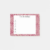 赤い花の上にピンクの花Itメモ ポストイット (正面)