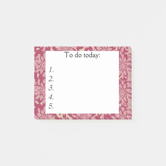 赤い花の上にピンクの花Itメモ ポストイット (正面)