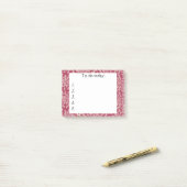 赤い花の上にピンクの花Itメモ ポストイット (デスク上)