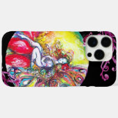 赤い花の上に座っているチタニアのピンクのフローラ渦巻き Case-Mate iPhoneケース (裏面 (横))