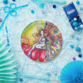 赤い花の上に座っているチタニア ペーパープレート (パーティー)