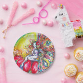 赤い花の上に座っているチタニア ペーパープレート (パーティー)