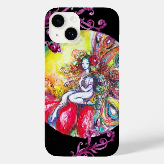 赤い花の上に座っているチタニア Case-Mate iPhoneケース (裏面)