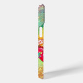 赤い花の上に座っている妖精のティターニアファンタジーブルー Case-Mate iPhoneケース (裏面 / 右)