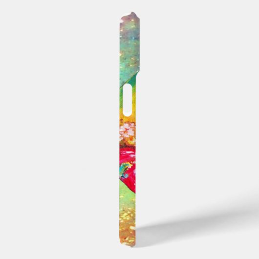 赤い花の上に座っている妖精のティターニアファンタジーブルー Case-Mate iPhoneケース (裏面 / 右)