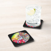 赤い花の上のチタニア コースター (右側)