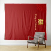 赤い花の中国のウェディングフォトバックドロップ タペストリー (インサイチュ(横))