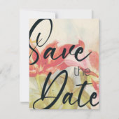 赤い花の保存日付テンプレート セーブザデート (正面)