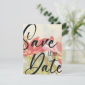 赤い花の保存日付テンプレート セーブザデート (スタンド正面)