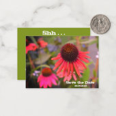 赤い花の保存日付誕生日招待状 ノートカード (正面/裏面インサイチュ)