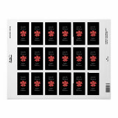 赤い花の名前入りな蔵書票の破裂音 ラベル (フルシート)