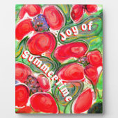 赤い花の喜び夏期ファンタジー フォトプラーク (正面)