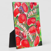 赤い花の喜び夏期ファンタジー フォトプラーク (側面)