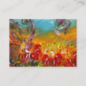 赤い花の妖精ピンクのフローラファンタジー 名刺 (裏面)