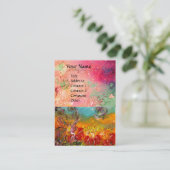 赤い花の妖精ピンク緑のフローラきらめき 名刺 (スタンド正面)